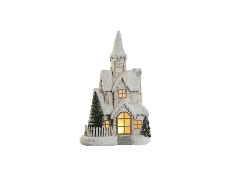 Ярка декорация Home ESPRIT Бял Зелен Естествен Къща 35 x 20 x 51 cm