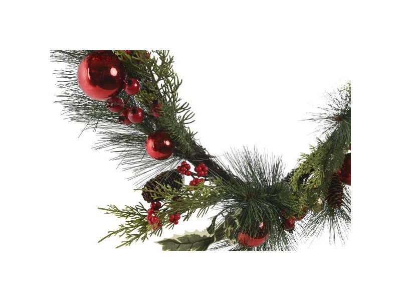 Коледна гирлянда Home ESPRIT Червен Зелен полиетилен 23 x 11,5 x 180 cm (2 броя)