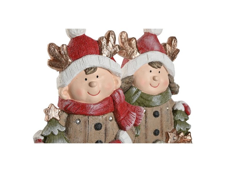 Коледна Украса Home ESPRIT Кафяв Червен 23 x 10,5 x 40 cm (2 броя)