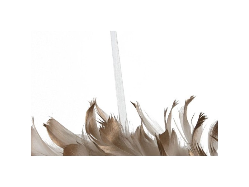 Коледен венец Home ESPRIT Бял Златен Перо 30 x 7 x 30 cm (2 броя)