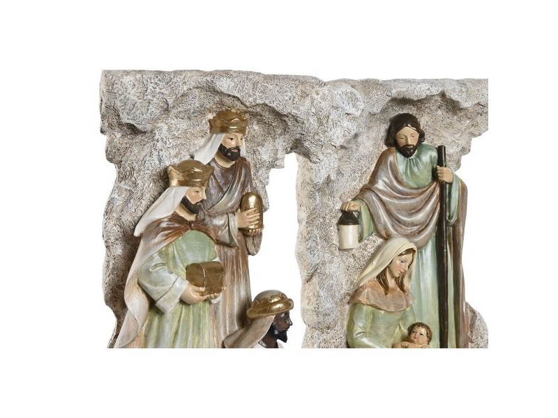 Рождествена Коледна Сцена Home ESPRIT Многоцветен Смола 19,5 x 11 x 31,5 cm (2 броя)