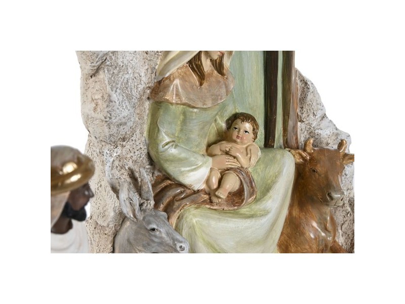 Рождествена Коледна Сцена Home ESPRIT Многоцветен Смола 19,5 x 11 x 31,5 cm (2 броя)