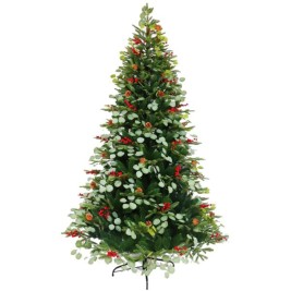 Коледно дърво Home ESPRIT Червен Зелен PVC Метал 129 x 129 x 210 cm