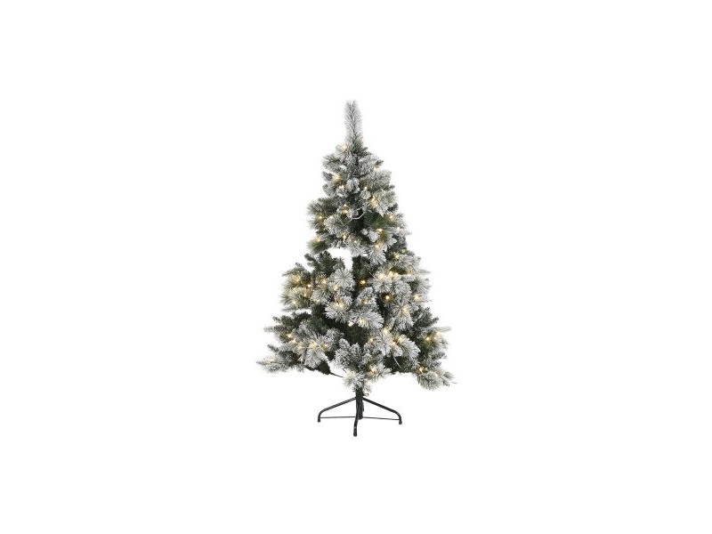 Коледно дърво Home ESPRIT Зелен PVC Метал Снежен 96 x 96 x 150 cm