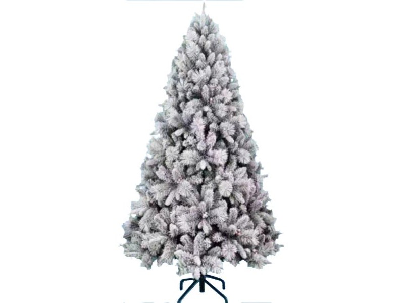 Коледно дърво Home ESPRIT Зелен PVC Метал Снежен 132 x 132 x 210 cm