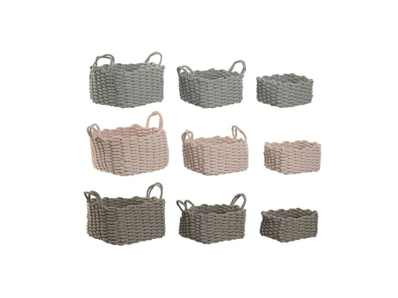 Игра на Кошници Home ESPRIT Въже 28 x 28 x 18 cm