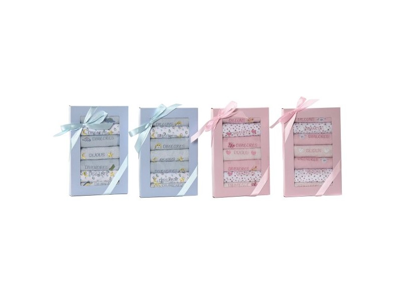 Комплект Нагръдници Home ESPRIT Розов Небесно синьо Памук 19 x 29 x 3 cm (4 броя)