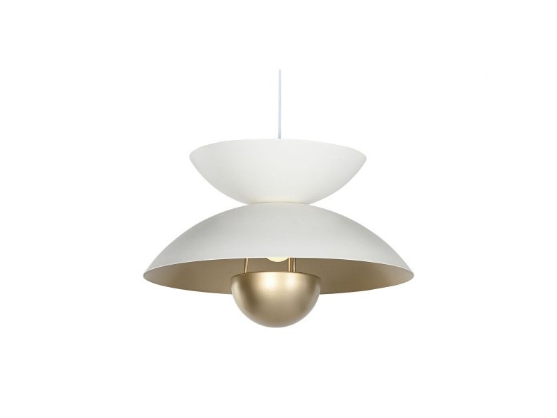 Полилей Home ESPRIT Бял Златен Метал 50 W 36 x 36 x 22 cm