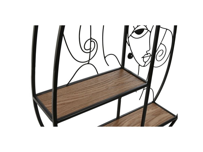 Лавица Home ESPRIT Черен Естествен Метал Дървен MDF 53 x 12,2 x 72 cm Стенен