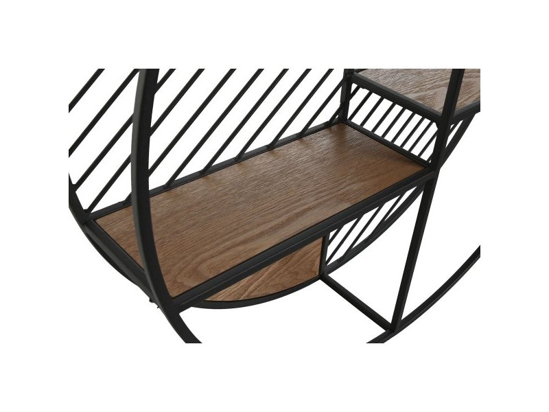 Лавица Home ESPRIT Черен Естествен Метал Дървен MDF 60 x 12 x 60 cm Стенен