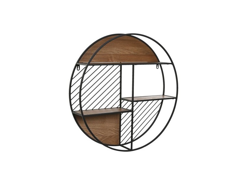 Лавица Home ESPRIT Черен Естествен Метал Дървен MDF 60 x 12 x 60 cm Стенен
