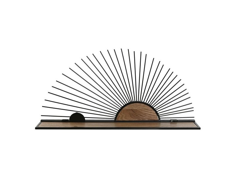 Лавица Home ESPRIT Черен Естествен Метал Дървен MDF 58 x 10,5 x 28 cm Стенен