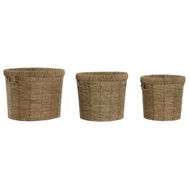 Комплект саксии Home ESPRIT Кафяв Метал влакно Тропически 36 x 36 x 29 cm