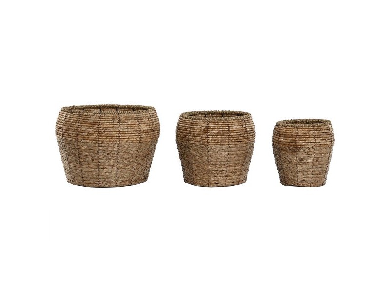 Комплект саксии Home ESPRIT Естествен Метал влакно Тропически 32 x 32 x 25 cm