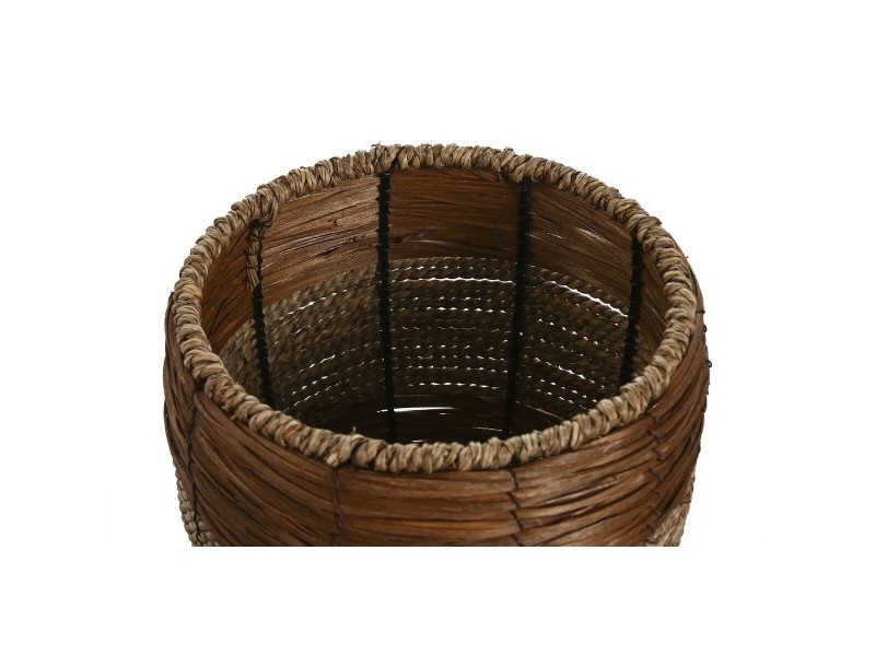 Комплект саксии Home ESPRIT Естествен Метал влакно Тропически 33 x 33 x 30 cm