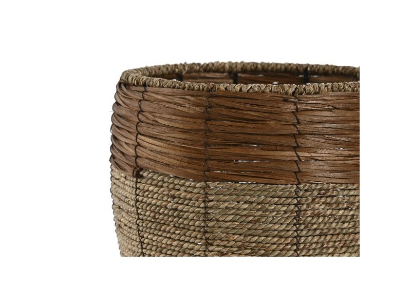 Комплект саксии Home ESPRIT Естествен Метал влакно Тропически 33 x 33 x 30 cm