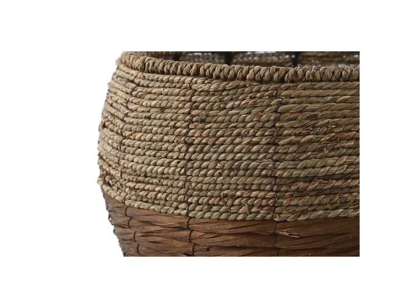 Комплект саксии Home ESPRIT Естествен Метал влакно Тропически 32 x 32 x 23 cm