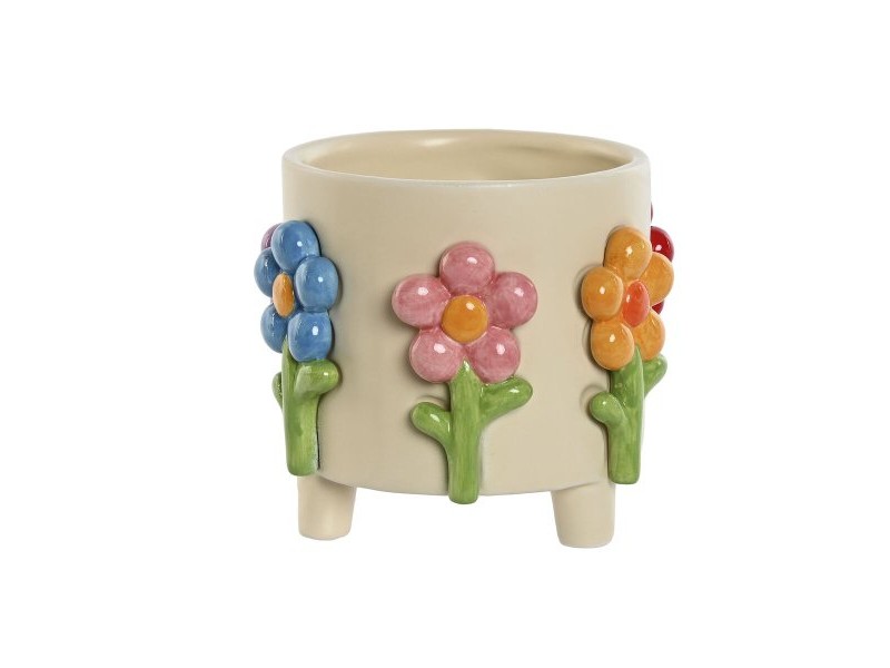 Саксия Home ESPRIT Многоцветен Сметана Dolomite Lilled 20 x 20 x 18 cm
