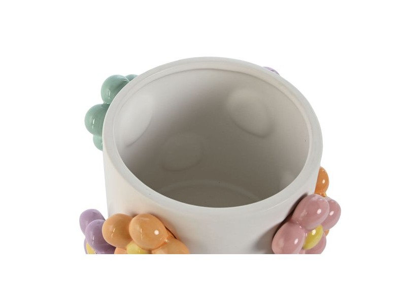 Саксия Home ESPRIT Бял Многоцветен Dolomite Lilled 17 x 17 x 14,5 cm