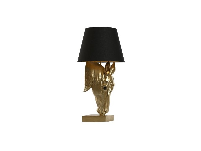 Настолна лампа Home ESPRIT Черен Златен Смола 50 W 220 V 30 x 30 x 59 cm