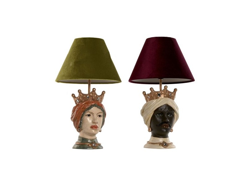 Настолна лампа Home ESPRIT Многоцветен Смола 26 x 26 x 43 cm (2 броя)
