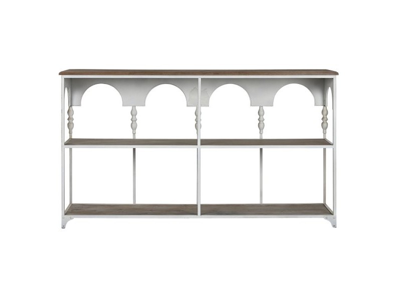 Лавица Home ESPRIT Бял Естествен Метал 159 X 36,5 X 91 cm