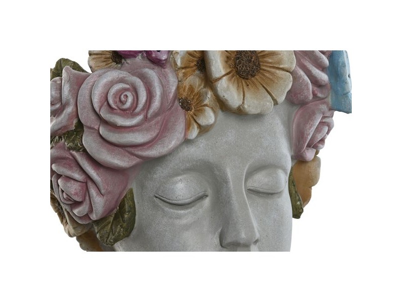 Саксия Home ESPRIT Сив Многоцветен влакно Магнезиев chica 32 x 28 x 53 cm