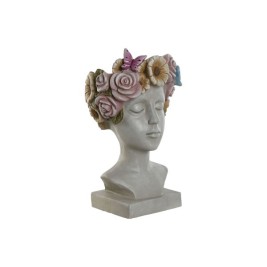Саксия Home ESPRIT Сив Многоцветен влакно Магнезиев chica 32 x 28 x 53 cm