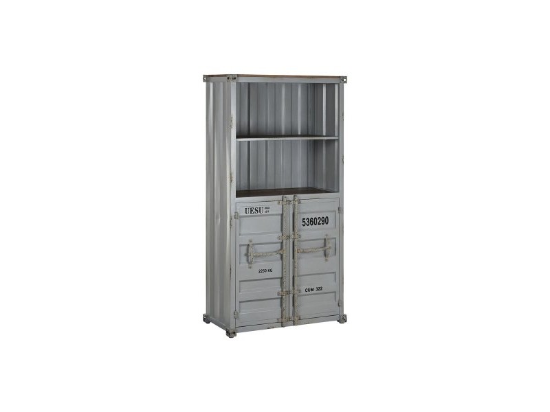 Лавица Home ESPRIT Сив Небесно синьо Метал Дървен MDF 87 x 44 x 168,5 cm