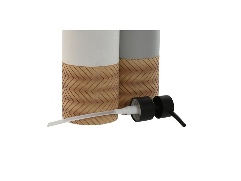 Дозатор за Сапун Home ESPRIT Бял Сив Естествен Смола полиетилен 7,5 x 7,5 x 18,5 cm (2 броя)