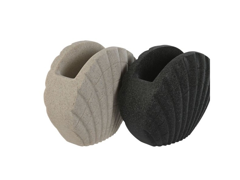 Чаша Home ESPRIT Сив Сметана Смола 12 X 6 X 10,5 cm (2 броя)