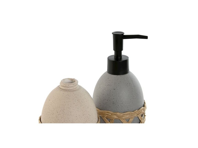 Дозатор за Сапун Home ESPRIT Сив Сметана Dolomite (2 броя)