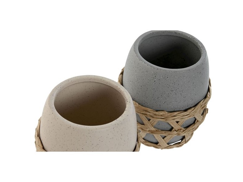 Поставка за четка за зъби Home ESPRIT Сив Сметана Dolomite 9 x 9 x 10,5 cm (2 броя) Поставка за четка за зъби Home ESPRIT Сив Сметана Dolomite 9 x 9 x 10,5 cm (2 броя)