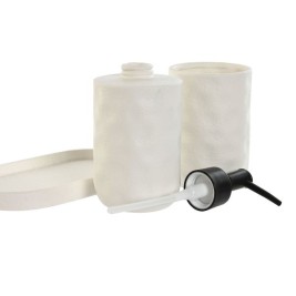 Комплект за Баня Home ESPRIT Бял ABS Dolomite 17,5 x 9,5 x 18 cm 3 Части