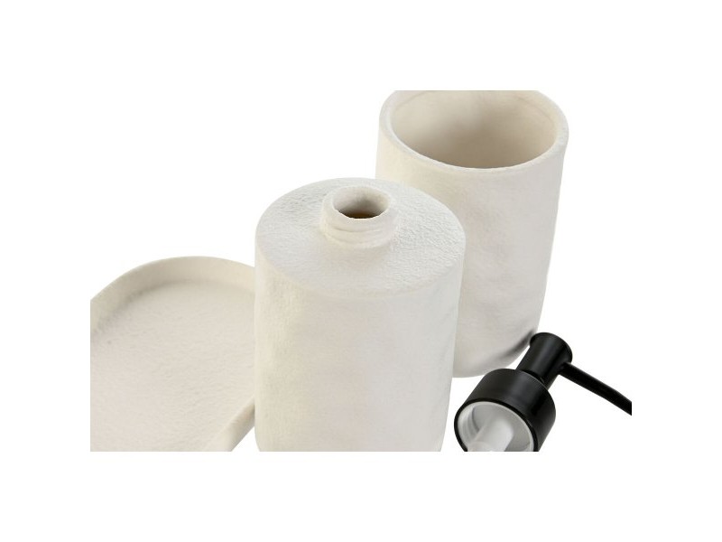 Комплект за Баня Home ESPRIT Бял ABS Dolomite 17,5 x 9,5 x 18 cm 3 Части
