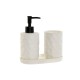 Комплект за Баня Home ESPRIT Бял ABS Dolomite 17,5 x 9,5 x 18 cm 3 Части