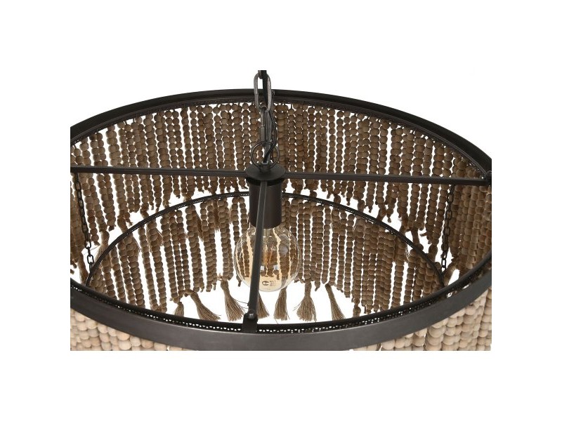 Полилей Home ESPRIT Кафяв Естествен Дървен Метал 50 W 61 x 61 x 117 cm