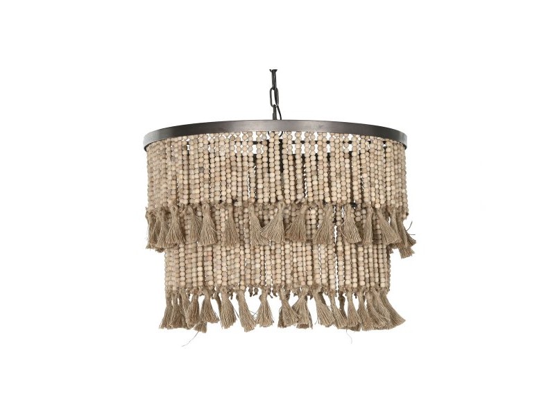 Полилей Home ESPRIT Кафяв Естествен Дървен Метал 50 W 61 x 61 x 117 cm
