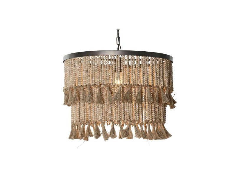 Полилей Home ESPRIT Кафяв Естествен Дървен Метал 50 W 61 x 61 x 117 cm
