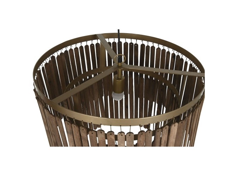 Полилей Home ESPRIT Кафяв Златен Дървен Метал Дърво манго 50 W 60 x 60 x 48 cm Полилей Home ESPRIT Кафяв Златен Дървен Метал Дърво манго 50 W 60 x 60 x 48 cm