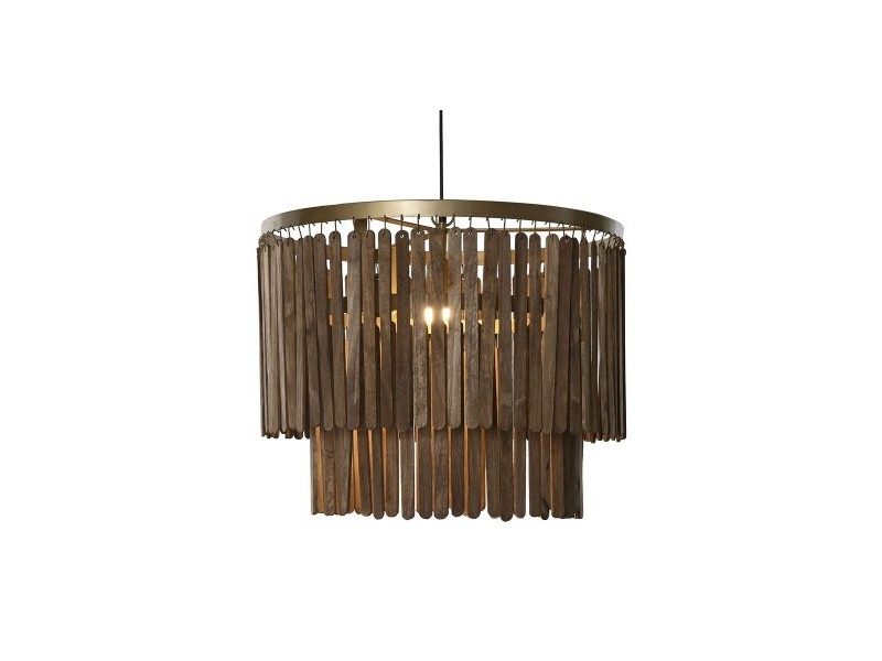 Полилей Home ESPRIT Кафяв Златен Дървен Метал Дърво манго 50 W 60 x 60 x 48 cm
