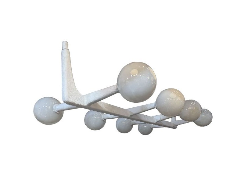 Полилей Home ESPRIT Бял Метал Кристал 110 x 45 x 23 cm