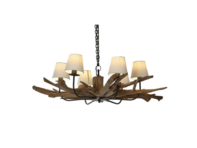 Полилей Home ESPRIT Желязо тиково дърво 130 X 130 X 35 cm Полилей Home ESPRIT Желязо тиково дърво 130 X 130 X 35 cm