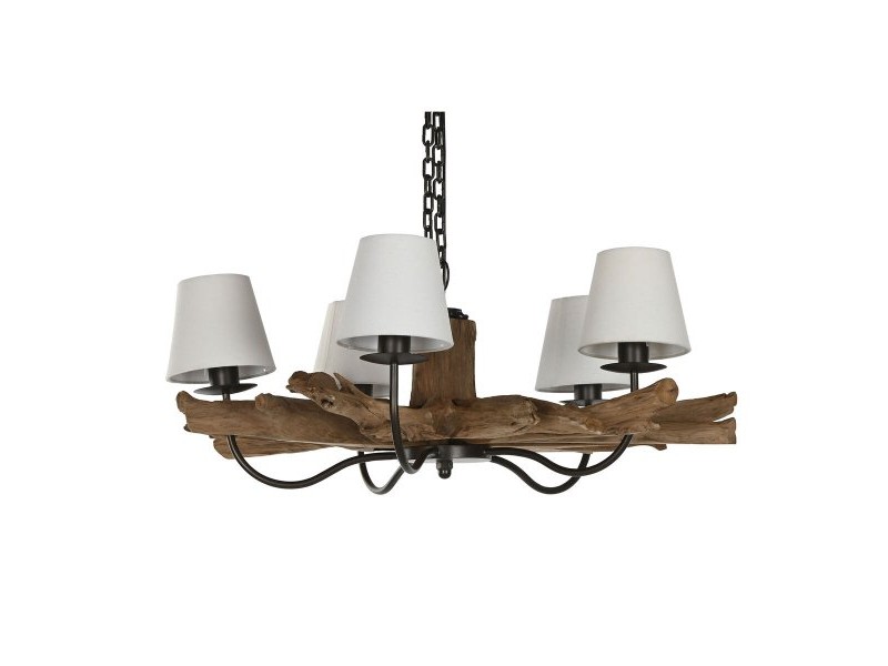 Полилей Home ESPRIT Желязо тиково дърво 90 x 90 x 35 cm