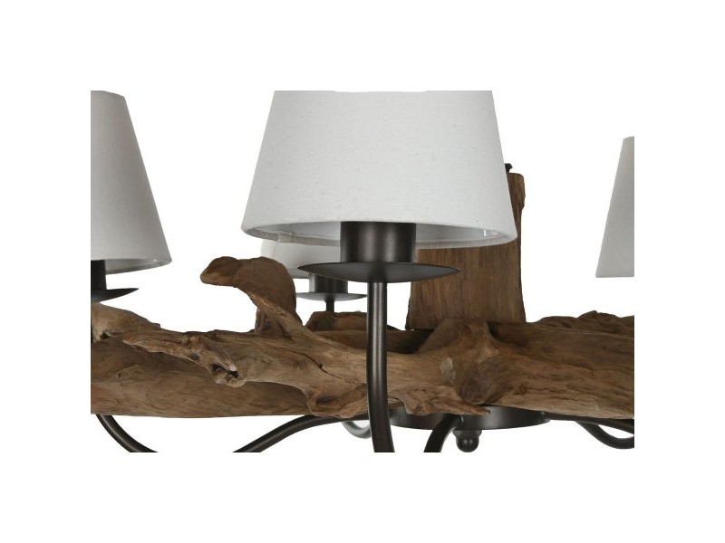 Полилей Home ESPRIT Желязо тиково дърво 90 x 90 x 35 cm