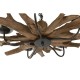 Полилей Home ESPRIT Желязо тиково дърво 90 x 90 x 35 cm