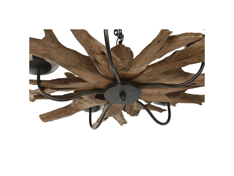 Полилей Home ESPRIT Желязо тиково дърво 90 x 90 x 35 cm