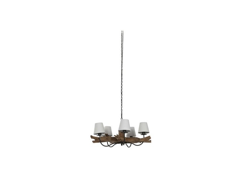 Полилей Home ESPRIT Желязо тиково дърво 90 x 90 x 35 cm