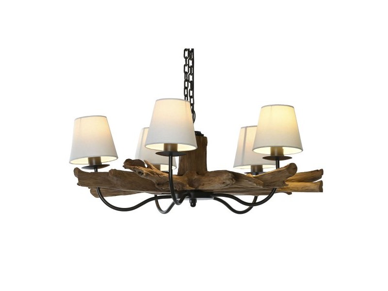 Полилей Home ESPRIT Желязо тиково дърво 90 x 90 x 35 cm