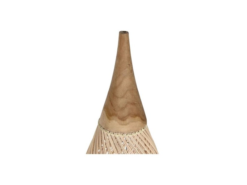 Купол на Лампа Home ESPRIT Естествен Бамбук тиково дърво 35 x 35 x 85 cm (2 броя)